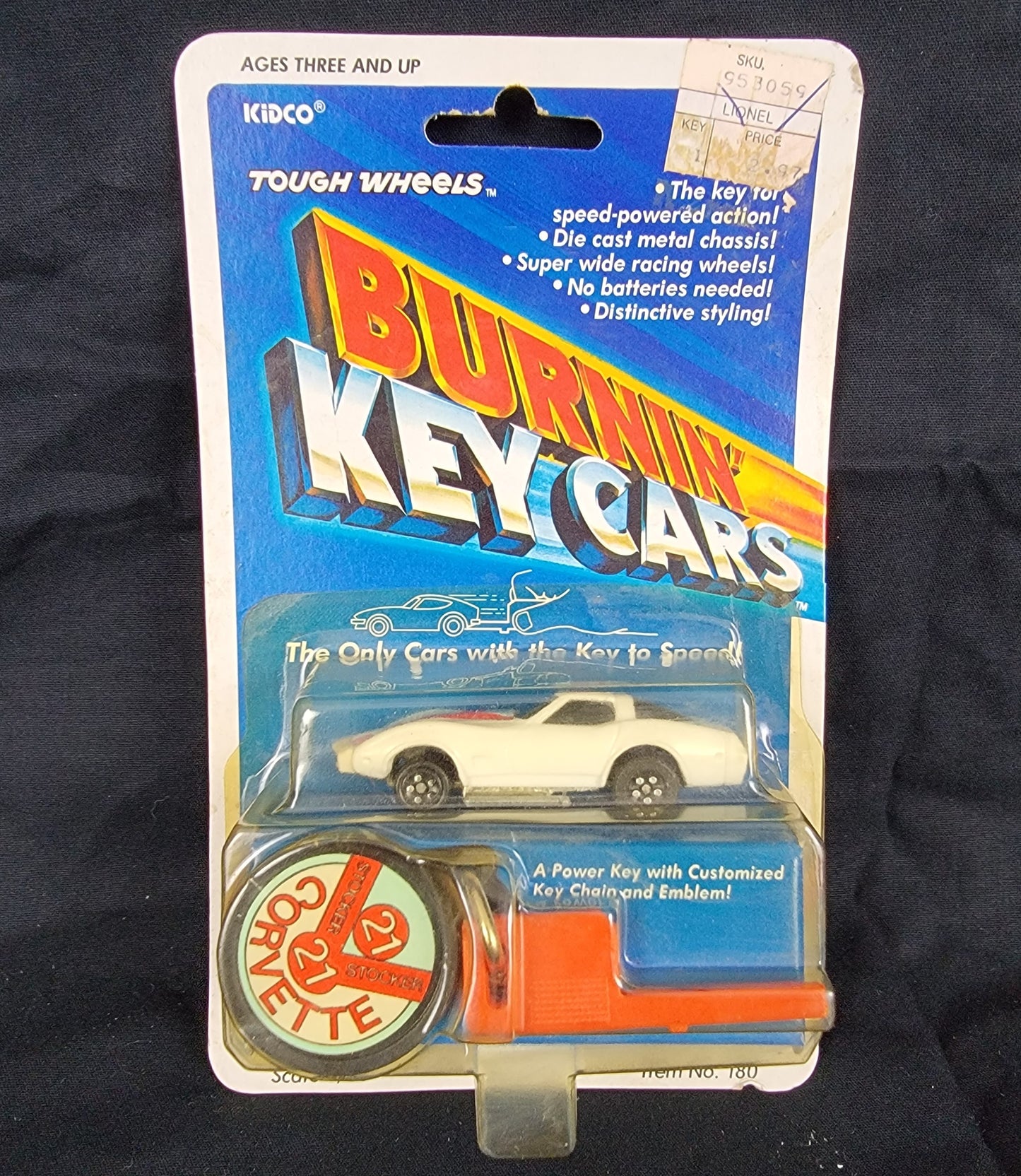 1:64 Tough Wheels Burnin' Key Cars Corvette (White) - 1981