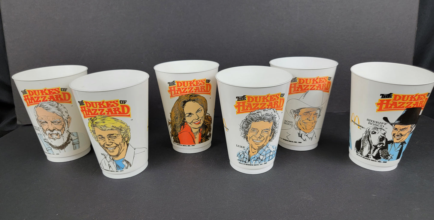 McDonald's Plastic Cups DUKES OF HAZZARD Set