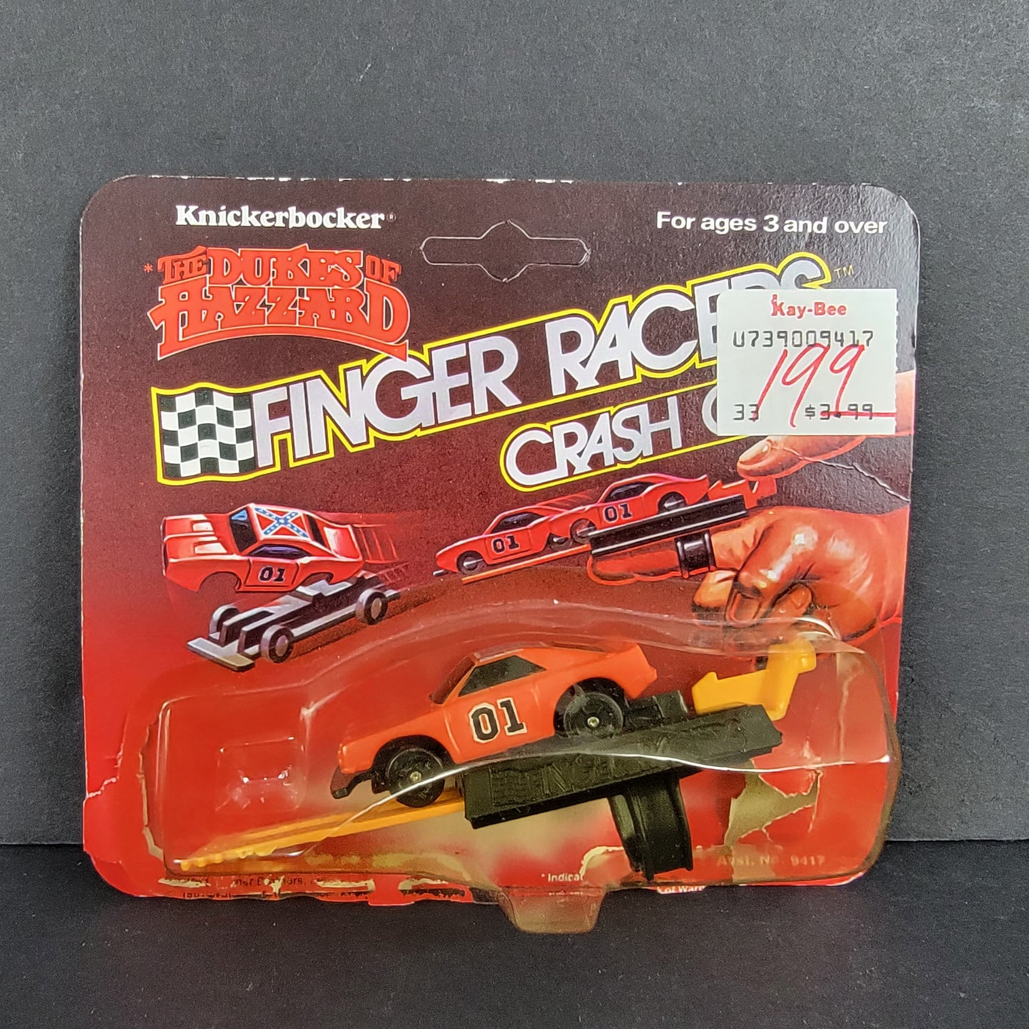 Dukes of Hazzard Finger Racer Crash Car (General Lee) - 1980