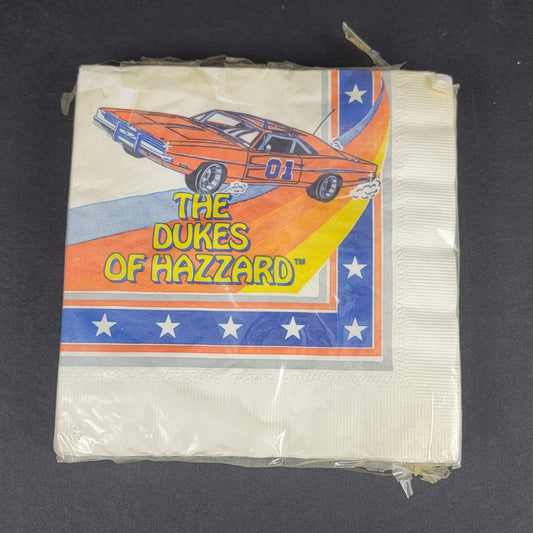 Dukes Of Hazzard 3-Ply Party Napkins With Tag - 1981