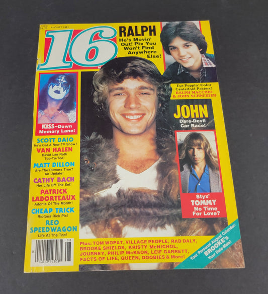 16 Magazine - FRONT Magazine COVER ONLY, August 1981