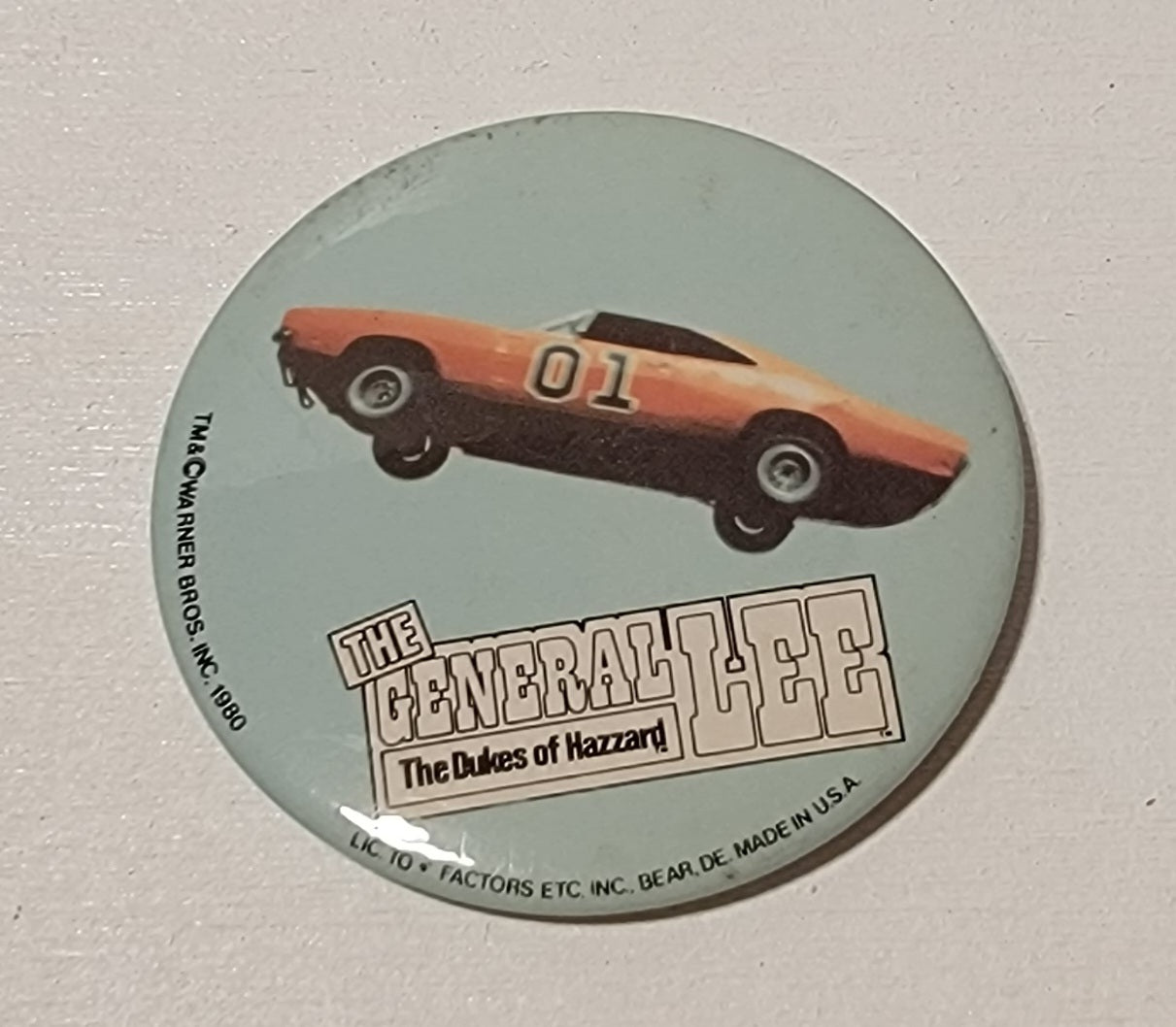 Dukes Of Hazzard, General lee 3-inch Button - 1980